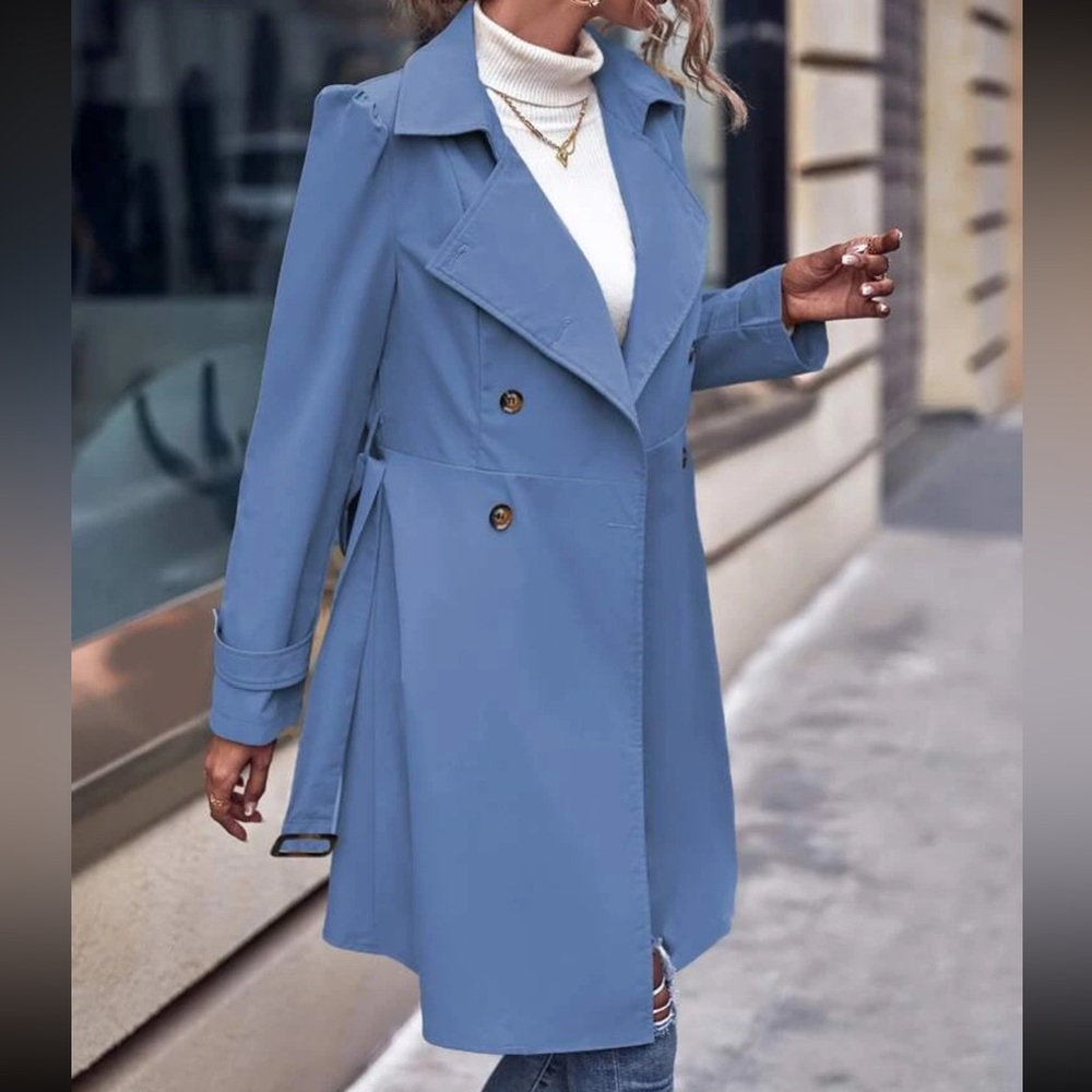 Blue Women’s Trench Coat